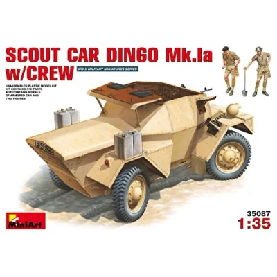 Image of Miniart 1:35 Scale Scout Car Dingo Mk 1a w/crew Plastic Model Kit