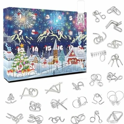 Image of Advent Calendar 2024 Christmas Jigsaw Puzzle 1008 Pieces Puzzles, 24 Days Countdown Puzzles for Adults Kids Gifts (nine link buckle)