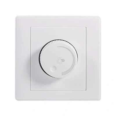 Image of Samfox Led Dimmer Switch, Wall Mounted Push ON/OFF Rotary Switch for Dimmable Lights/Incandescent/Halogen Lights, Trailing Edge