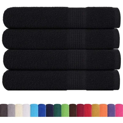 Image of vidaXL Sauna Towels 4 pcs Black 80x200 cm 360 gsm 100% Cotton