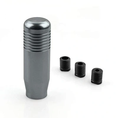 Image of muge racing Car Gear Shift Knob,Universal Aluminum Alloy Lever Knob Stick Head with 3 Adapters(Gray)