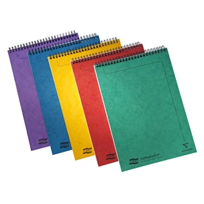 Image of Clairefontaine Europa Notemaker A4 Lined Notepads, 120 Pages Bold Colours (Pack of 10)