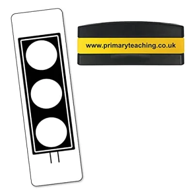 Image of Stackable Traffic Light Positive Neutral Negative Pre Inked School Teachers Feedback Marking Stamper Stamp 44x13mm Primary Teaching Services