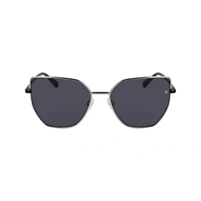 Image of Calvin Klein Jeans CKJ23202S Sunglasses, Women&#039;s, Size: 60, Gold/black