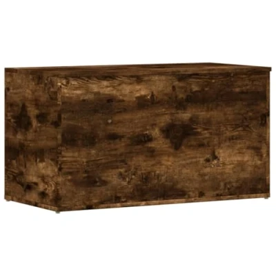 Image of vidaXL Storage Chest Home Living Room Trunk Container Organiser Box Coffee Couch Table Furniture Smoked Oak Engineered Wood