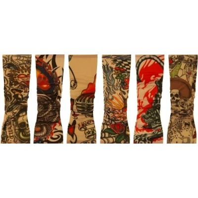 Image of Set of 2 Novelty Tattoo Sleeves (colour and styles may vary)