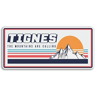 Image of 2 x 10cm Retro Tignes Vinyl Stickers Snowboard Sticker Laptop Luggage #20001 (10cm Wide)