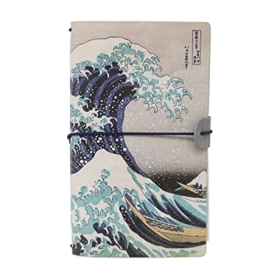 Image of Grupo Erik Hokusai Travel Journal PU Leather Notebook Diary Accessories Gifts Gift Cute The Great Wave Off Kanagawa