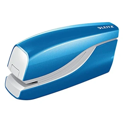 Image of Leitz Electric Stapler, 10 Sheet Capacity, Battery Powered, WOW Range, 55661036 Metallic Blue
