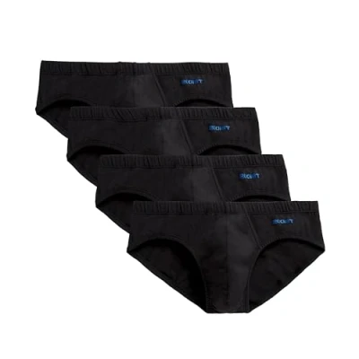 Image of 2(X)IST Men&#039;s Cotton Stretch Brief 4 pack Bikini Underwear, Black, M UK
