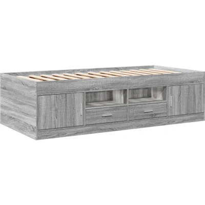 Image of vidaXL Daybed with Drawers without Mattress Grey Sonoma 90x190 cm Single