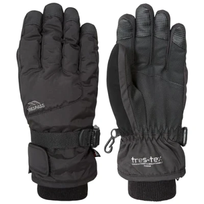 Image of Trespass Ergon II, Black, 8/10, Warm Padded Waterproof Gloves Kids Unisex, 8 10, Black