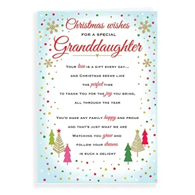 Image of Piccadilly Greetings Regal Publishing Sentiment Christmas Card Granddaughter 9 x 6 inches, C85534