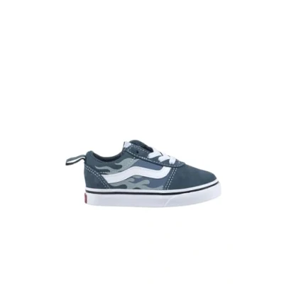 Image of Vans Boy&#039;s Unisex Kids Ward Sneaker, Tonal Flames Blue/White, 4.5 UK Child