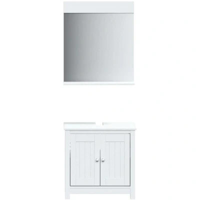 Image of vidaXL 2 Piece Bathroom Furniture Set BERG White Solid Wood Pine