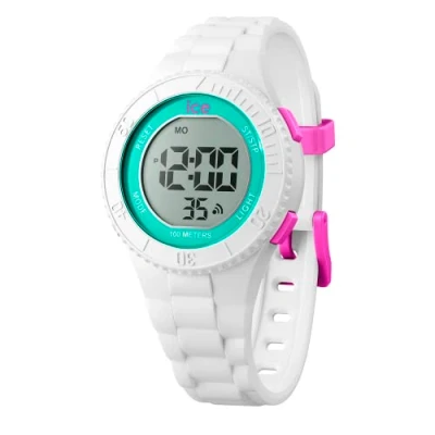 Image of Ice WATCH Digit White Turquoise Girl&#039;s Wristwatch With plastic Strap 021270 (Small)