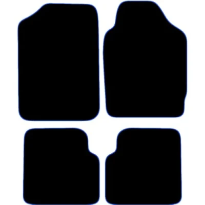Image of Carsio Carpet Car Mats For Peugeot 306 1991 2001 Tailored Fit Floor Mat Set Complete Accessory Black Custom Fitted All Weather, Anti Slip Backing &amp; Blue Trim