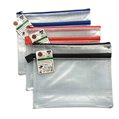 Image of A5 Twin Pocket Tuff Bag School Storage Strong Pencil Pen Case Zip Wallet (230x 180mm) Single
