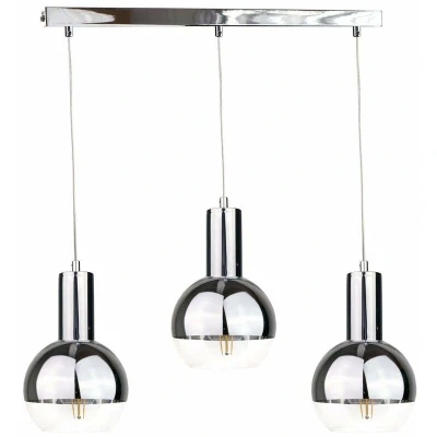 Image of Ice Bar Pendant Ceiling Light Silver, 60cm, 3x E27