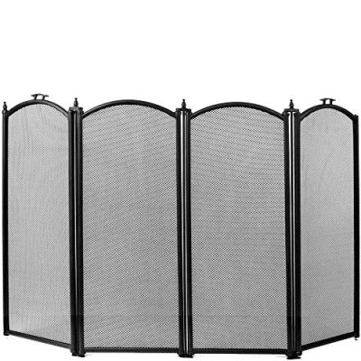 Image of Fire Vida Stanton 4 Panel Spark Guard, Metal, Black