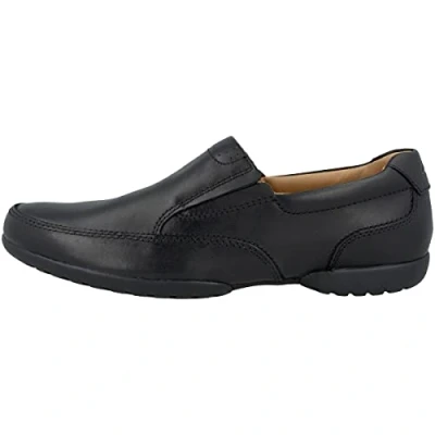 Image of Clarks Men&#039;s Recline Free Low Top Shoes Black/Black Leather, 6 UK