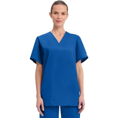 Image of Cherokee Men Man Scrub Top Originals Medical Clothing with 3 Pockets V Neck WWE4876 Royal XL