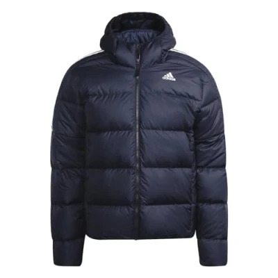 Image of adidas Men&#039;s Essentials Midweight Down Hooded Jacket, Legend Ink, XS