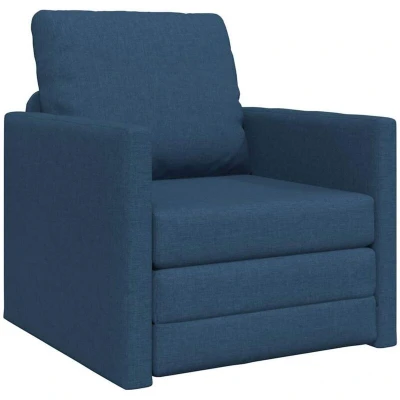 Image of vidaXL Floor Sofa Bed 2 in 1 Blue 74x77x81 cm Fabric