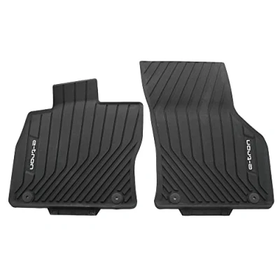Image of Audi 8V1061221A041 Floor Mats All Weather Front 2 x Rubber Black with e tron Lettering