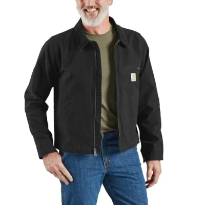 Image of Carhartt Men&#039;s Rugged Flex Relaxed Fit Duck Detroit Jacket, Black, XXL