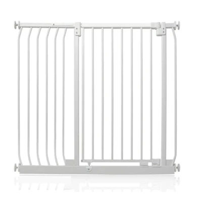 Image of Safetots Extra Tall Elite Safety Gate, 107cm 116cm, Matt White, 96.8cm in Height, Pressure Fit Stair Baby Gate for Doors Hallways and Spaces, Barrier, Easy Installation
