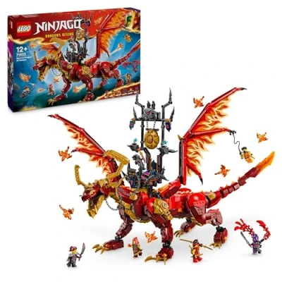 Image of LEGO NINJAGO Source Dragon of Motion Figure Set, Ninja Adventure Toys for Boys &amp; Girls, with 6 Minifigures Incl. Characters Kai Arin, Dragons Rising Birthday Gift kids and Teens 12 Plus 71822