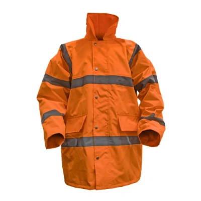 Image of Worksafe Hi Vis Orange Motorway Jacket with Quilted Lining Large