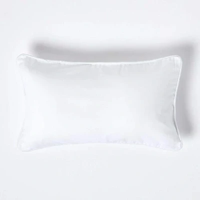 Image of HOMESCAPES 100% Cotton Plain White Cushion Cover 30 x 50 cm Rectangular 12 20 Inches Sofa Pillow Washable