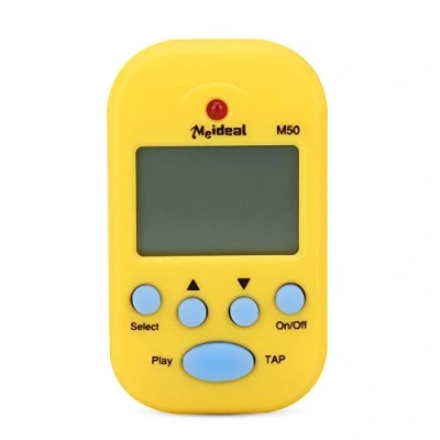 Image of Digital Metronome, Mini Beat Tap M50 Tempo Metronome Clip Musical Instruments (Yellow)