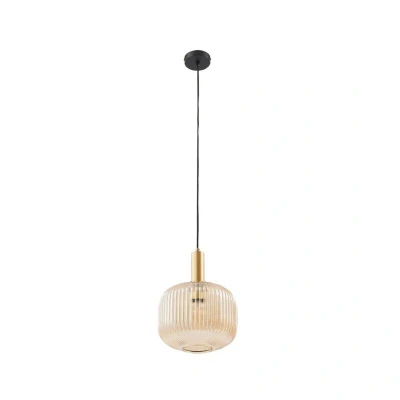 Image of Lindby Doroteo pendant light, 25 cm, 1 bulb, amber, glass