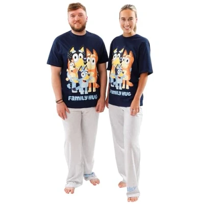 Image of Bluey Pyjamas For Adults Unisex PJs Men Or Women Sizes Small To XX Large Official Merchandise Blue