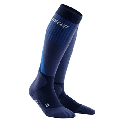 Image of CEP Women&#039;s Cold Weather Running Socks Size II (25 31cm) Blue, Moisture Wicking &amp; Supportive