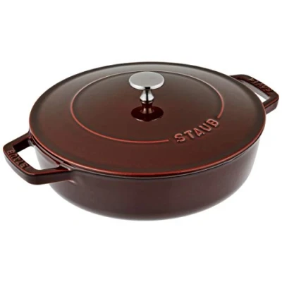 Image of STAUB Chistera Cast Iron Oval Casserole,, Grenadine Red, 24 cm
