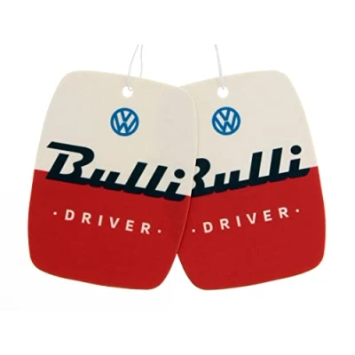 Image of BRISA VW Collection Volkswagen Air Freshener, Room Deodorizer for Cars T1 Bus Campervan Motif (Vanilla/Red/Set of 2)