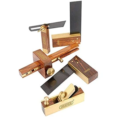 Image of Draper 32272 Mini Woodwork Set, Alloy Steel, 5 Pieces , Blue