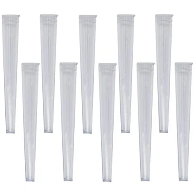Image of Cherry on Top King Size Cone Holder Air Tight Hard Plastic Tube Smoking Rolling Cig Tube, 10 Holders Clear