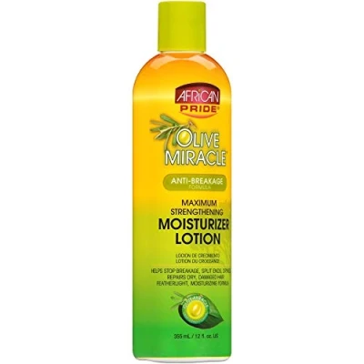 Image of African Pride Olive Miracle Maximum Strengthening Moisturizer Lotion 355 ml (Pack of 2)