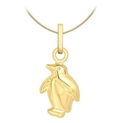 Image of Carissima Gold Women&#039;s 9ct Yellow Penguin Pendant on Curb Chain Necklace of 46cm/18&quot;