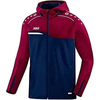 Image of JAKO Competition 2.0 Men&#039;s Hooded Jacket, mens, 6818, Navy/Dark Red, 164 (EU)