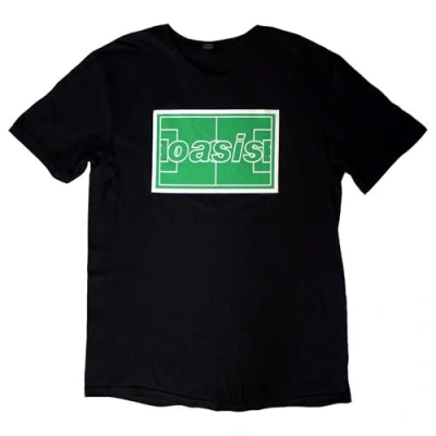 Image of Rock Off officially licensed products Oasis Maine Road Football Pitch T Shirt S Black