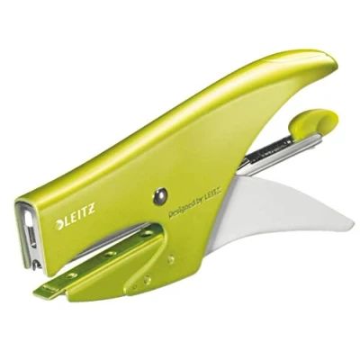 Image of Leitz WOW Stapling Pliers, Uses No. 10 Staples, 15 Sheet Capacity, Metal, Includes Metallic Green, 55312064