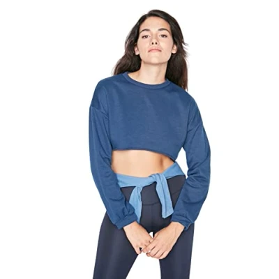 Image of Trendyol Women&#039;s Crew Neck Plain Slim Sweatshirt, Navy Blue, L UK