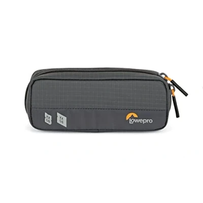 Image of Lowepro GearUp Memory Wallet 20, Compact Card Organizer for CF, XQD and SD Cards, Case with Dual Zipper Closure, Made Recycled Fabrics, Grey
