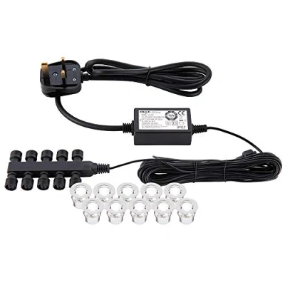 Image of Decking/Garden/Pathway/Patio Recessed Light Kit 10 x 30mm LED Daylight White Stainless Steel IP67 Rated